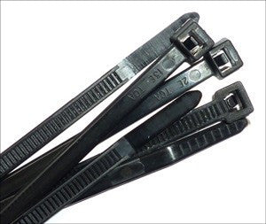 18" HVY 175LB Black Cable Ties - USA Made, zip or wire Tie