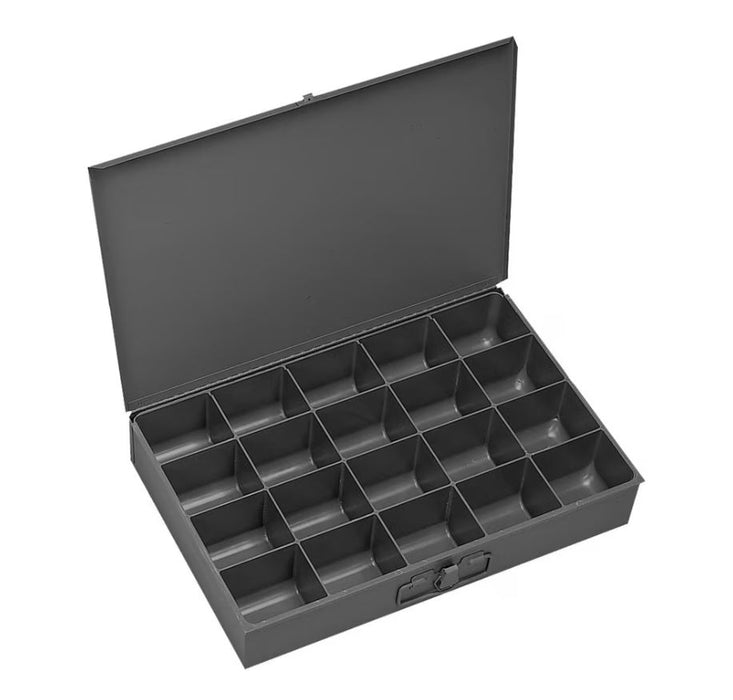 JIC CAP-N-PLUG Steel Fitting Assortment in Large Metal Locking Tray - 20 Hole