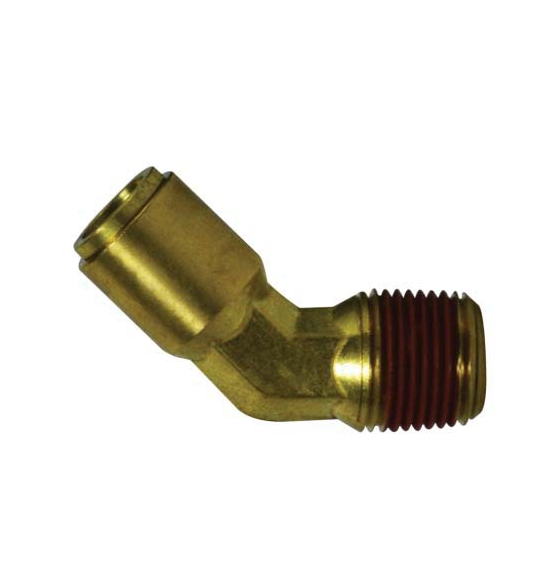 D.O.T. Brass 45DG Male Elbow Push Lock 279PPDOT-