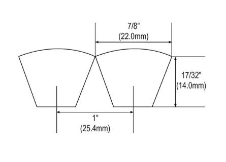 4R-C235 Conventional V-Belt Banded - 4 Ribs - MBL (USA) Mfg - Type C V-Belt