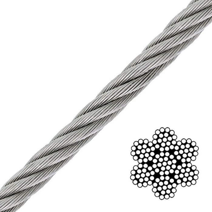 1/4" Galvanized Cable 7x19 - 500FT Reel - Aircraft Cable