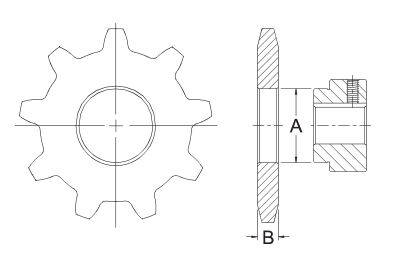 55 Series - Weld Conveyor Sprocket Fits CA550, CA557, #55 Pintle and Conveyor Chains - 1.63" Pitch; Quantity Discounts