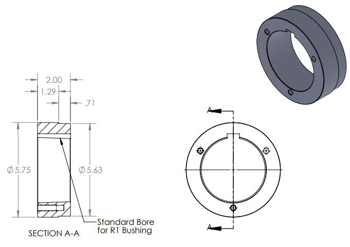 HR1 Split Taper Bushed Weld On Hub