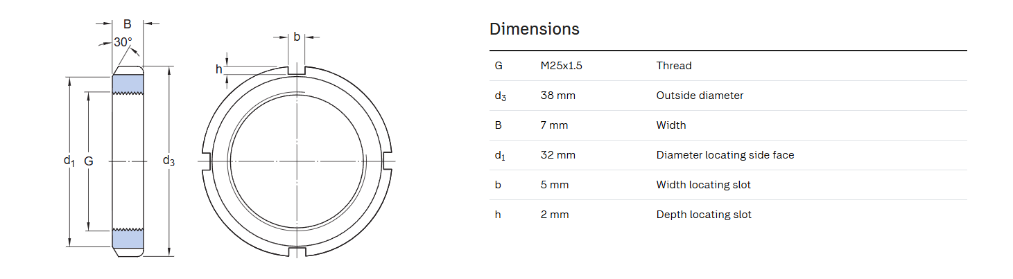 KM-05 Bearing Locknut M25-1.5P