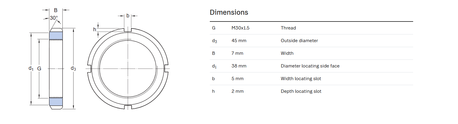 KM-06 Bearing Locknut M30-1.5P