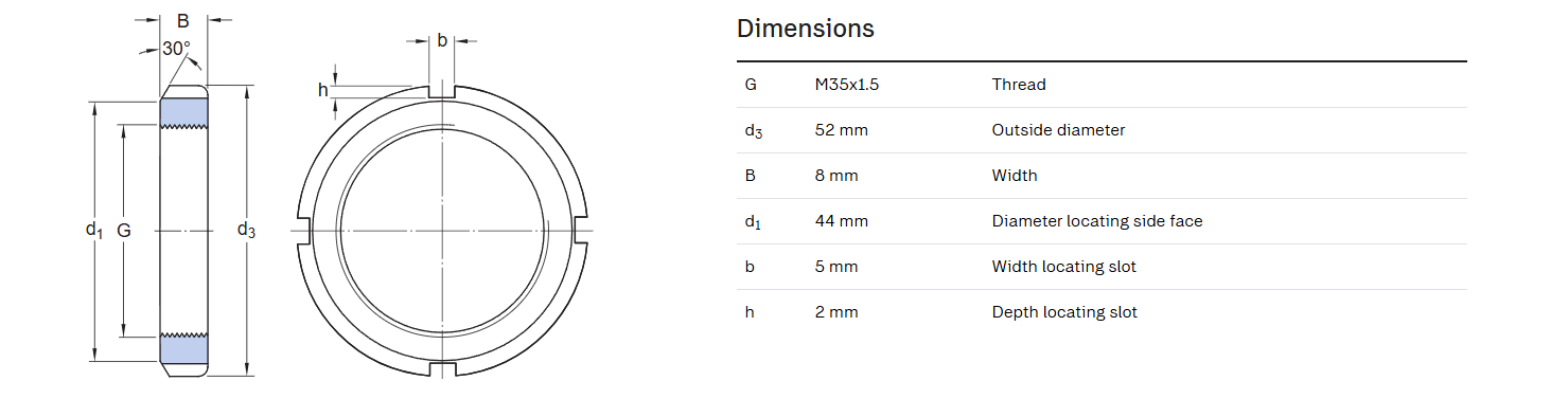 KM-07 Bearing Locknut M35-1.5P