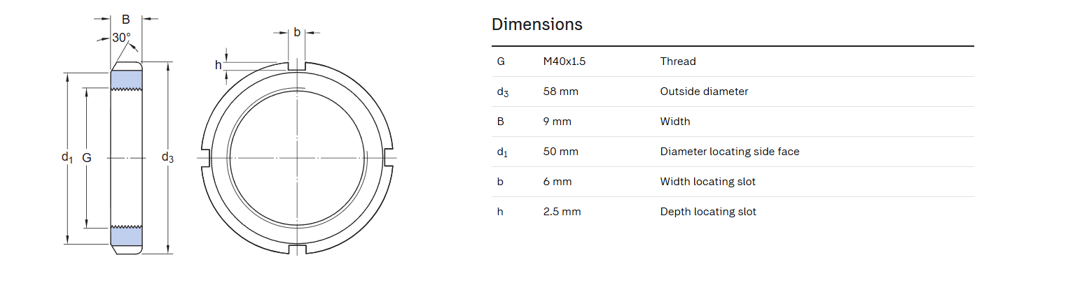 KM-08 Bearing Locknut M40-1.5