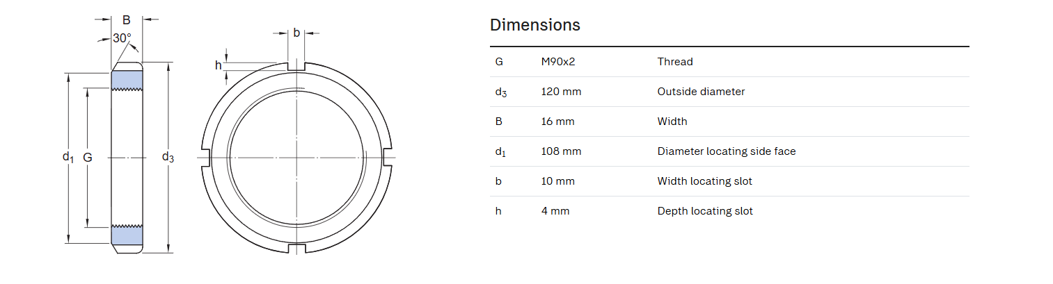 KM-18 Bearing Locknut M90-2.0P