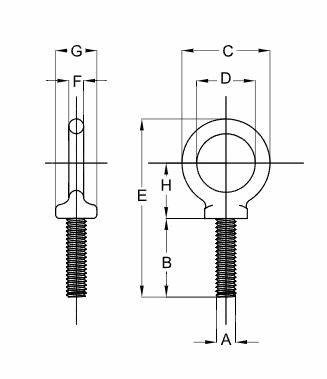 3/8" x 1-1/4" Machinery Eye Bolt - Self Colored - 2 Pack