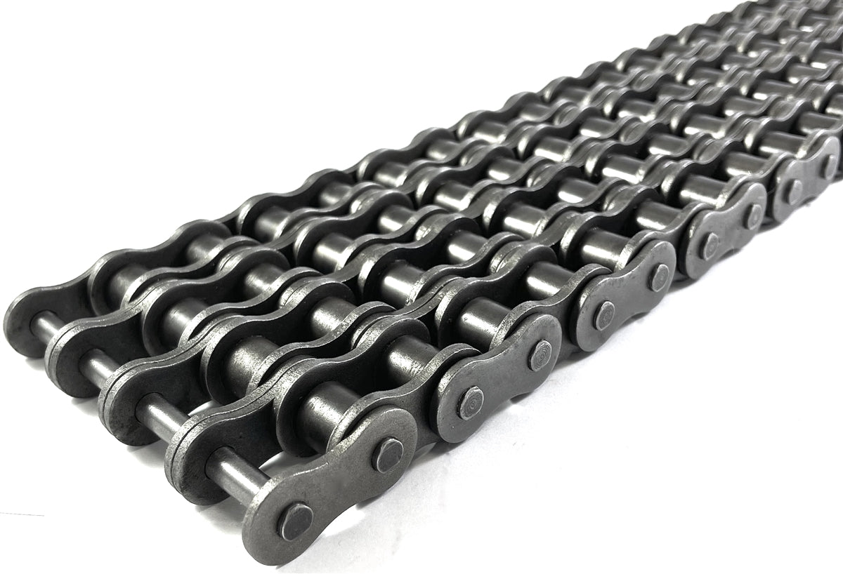 #35-4 Fourplex Strand Riveted Roller Chain 10FT Roll with Connecting L ...