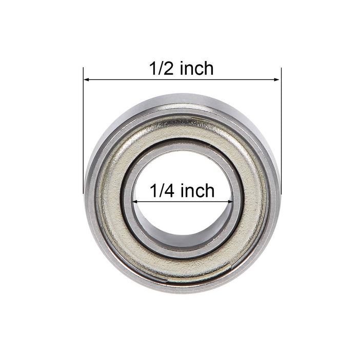 R188-ZZ Radial Shielded Ball Bearing 1/4" ID X 1/2" OD X 3/16" W