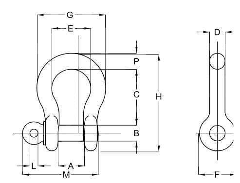 3/8" Screw Pin Anchor Shackle - 10 Pack