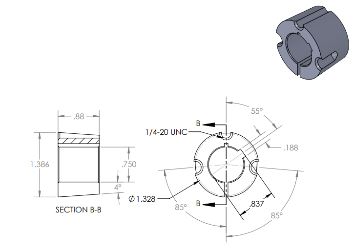 1008 Series Taper Lock Bushings - Choose Your Bore Size - Quantity Discounts