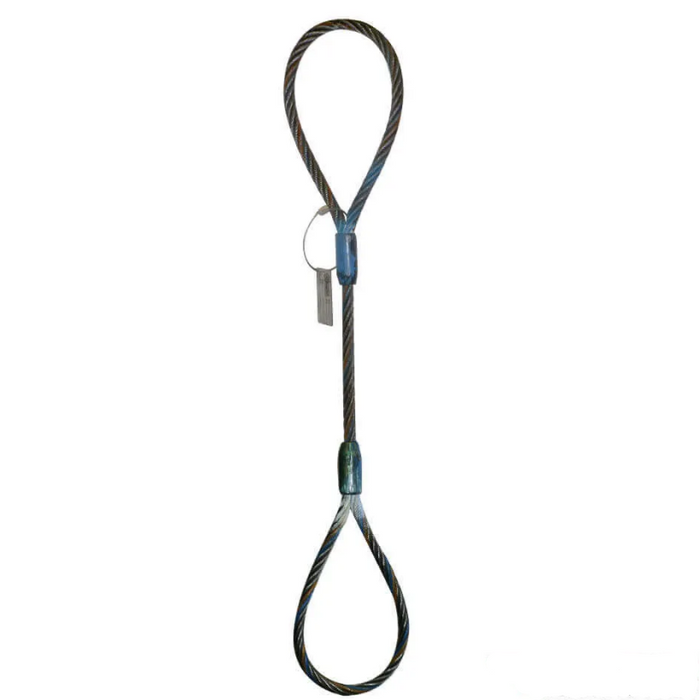 3/8" Single-Leg Wire Rope Sling - Eye to Eye Collar Crimp - Choose Your Length