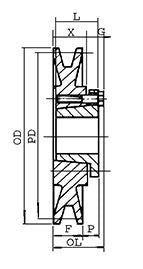 BK67H Light Duty One Groove QD Sheaves for 4L or A, 5L or B Belts 6.45" O.D.