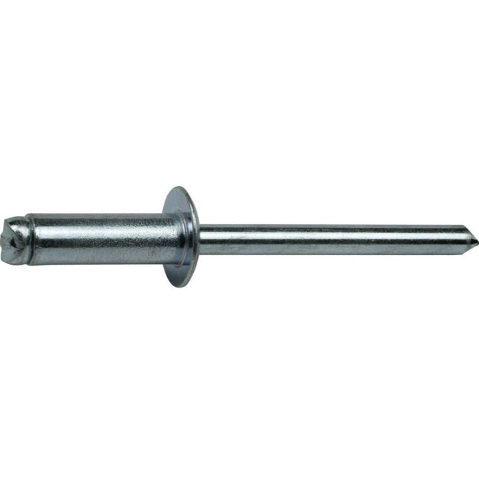 SBS-88 1/4" Open End Dome Head Blind Rivet - Steel/Steel - .376" to .500" Grip Range - 100 or 500 Pack