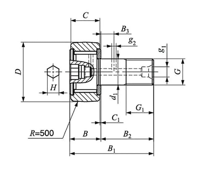 CF20-1VBUU Cam Follower Bearing 47MM Roller Diameter