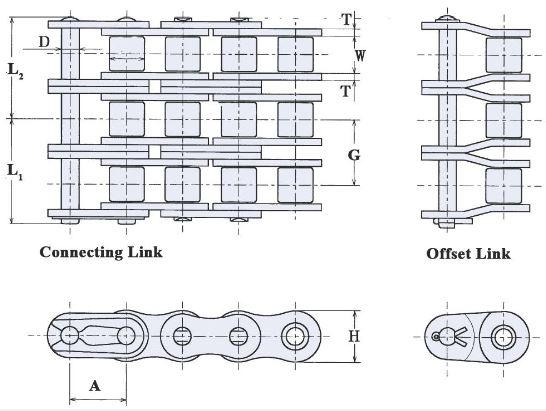 HKK #140-2-O/L Duplex Japanese Offset Links