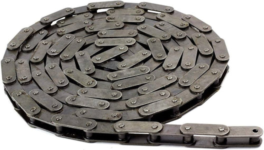 80H-2 Heavy Double Strand Riveted Roller Chain - 10 Foot Roll With Connecting Link