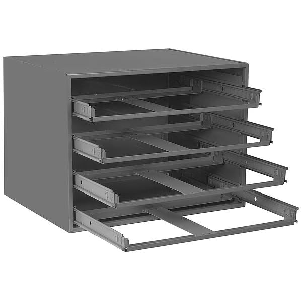 4 Drawer Small Slide Rack for Trays and Assortments - Durham Mfg — Red ...