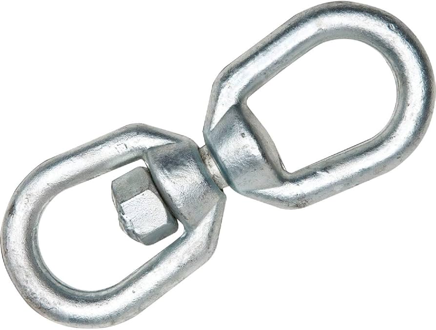 1/4" Eye to Eye Chain Swivel - Galvanized / Drop Forged - 4 Pack