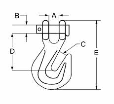 1/2" Grade 80 Clevis Grab Hook W/ Cradle - Red / Forged Steel (2-Pak)