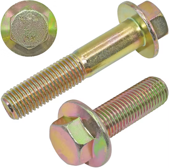 7/16"-14 Hex Flange Bolts Grade 8 - Yellow Zinc - Choose your size & length
