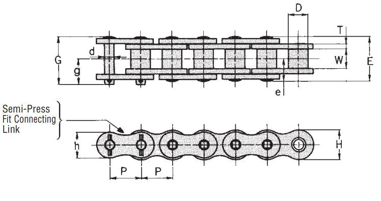 Daido Chain #120 D.I.D. HK Series Ultimate Power Riveted Heavy Roller Chain - Daid ...