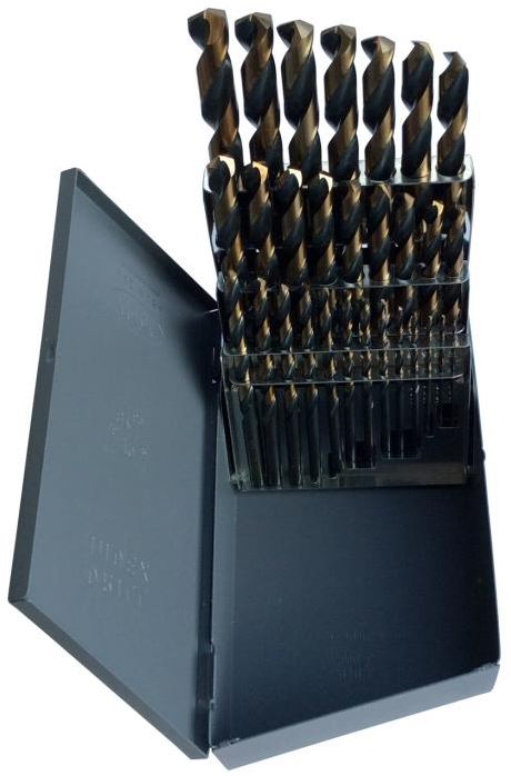 1/16" - 1/2" x64ths 29 Piece Black & Gold Drill Bit Set