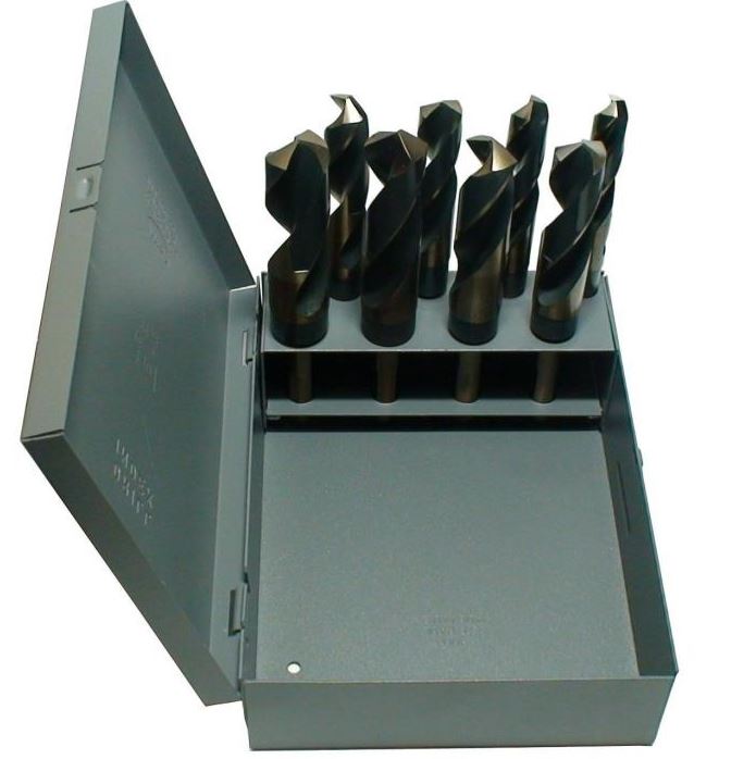 3-Flat Black & Gold Contractor Drill Bit Set - 8 Piece - Reduced Shank - 9/16"-1" X 1/16THS