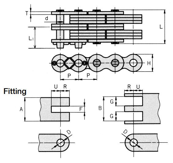 BL546 Daido D.I.D. Leaf Chain 10ft or 50ft