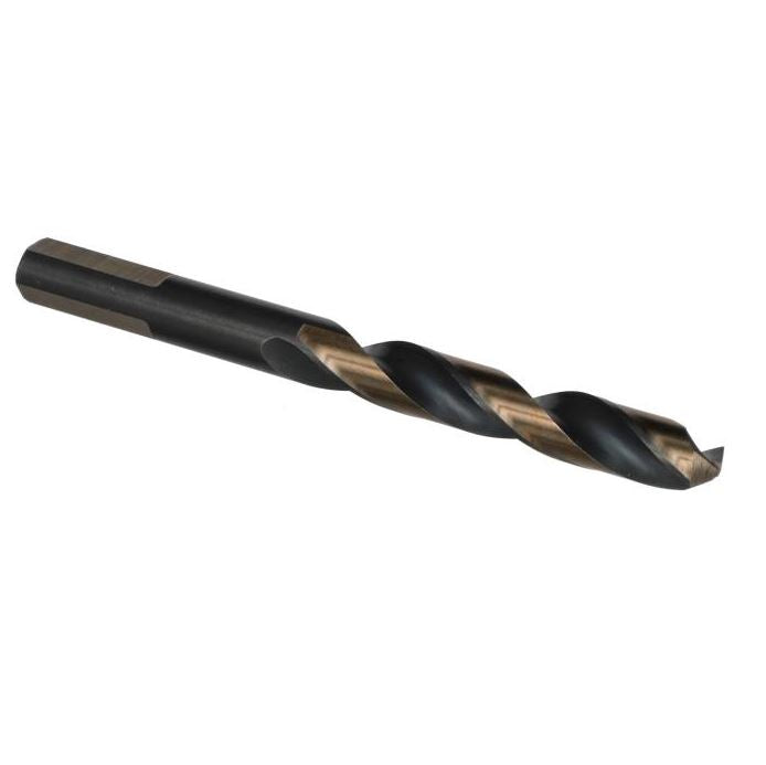 15/64" Black & Gold Split Point Mechanic Length Drill Bit - 3-Flat Shank - 12 Pack