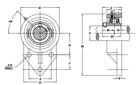 JSB UCFB204-12 Premium Solid 3-Bolt Flange Bearing – 3/4″ Bore, Triple Seals, ABEC3