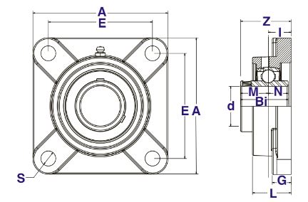 UCFX15-48 3"" Medium Duty 4 Bolt Flange Block Mounted Bearing Unit FK Brand - Foto 4
