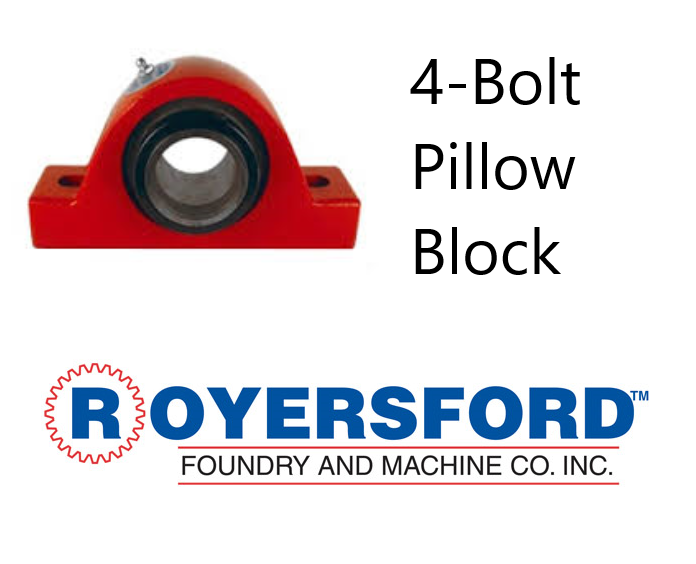 4-7/16" Royersford Spherical 4-Bolt Pillow Block Bearing (Non-Expansion or Expansion)