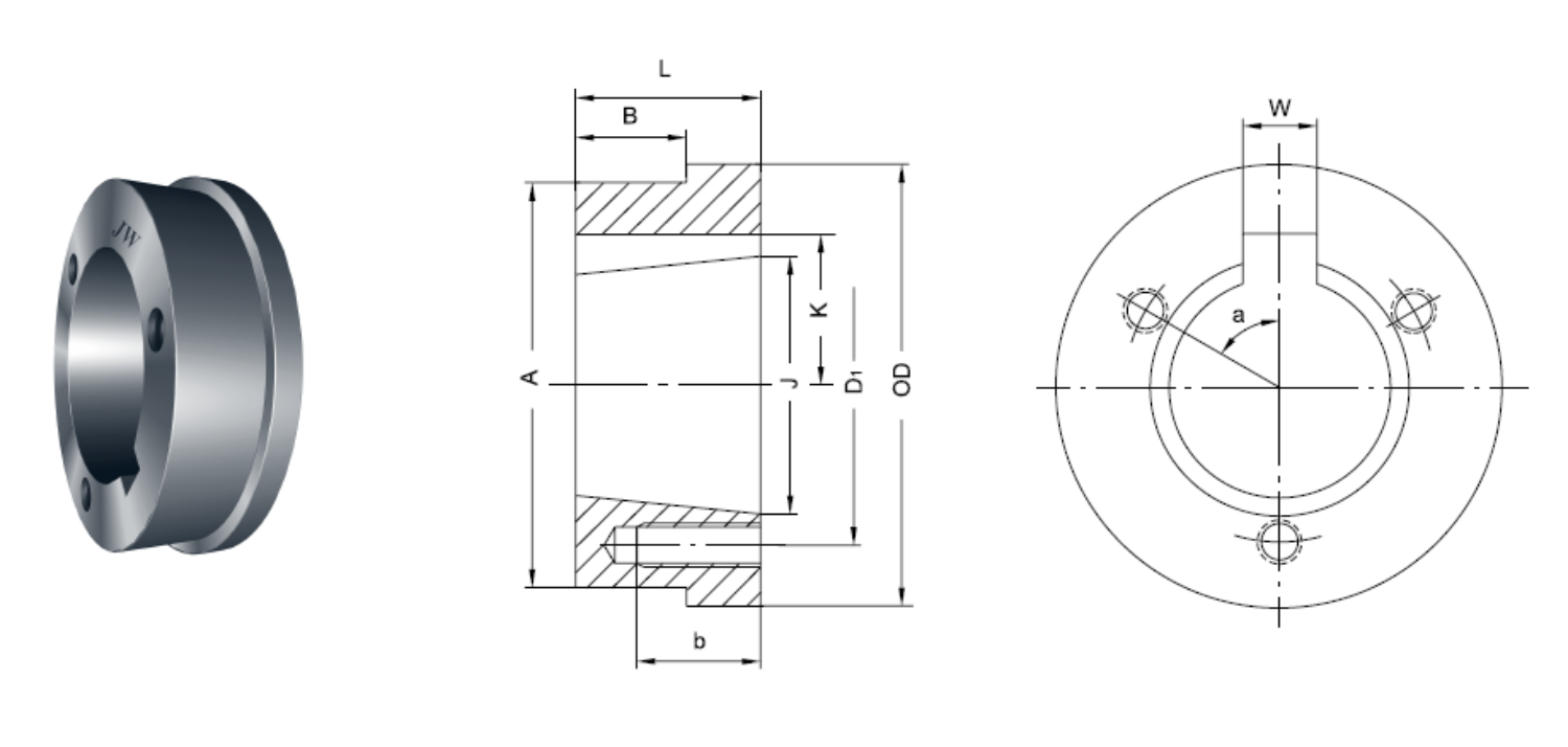 Split Taper Bushed HQ2 Weld on Hub — Red Boar Chain & Fastener