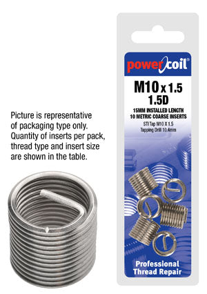 M3 X .5 Metric UNC PowerCoil Wire Thread Inserts