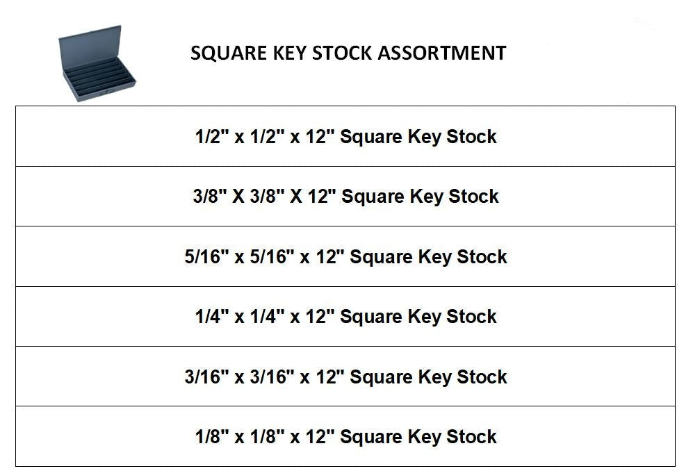 Square Key Stock in Metal Locking Durham Drawer Tray