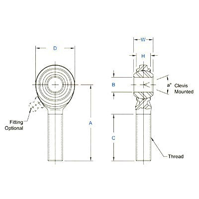 Boar Machine Rods CM-08 Male RH Rod End — Red Boar Chain & Fastener Questions Call 435 ...