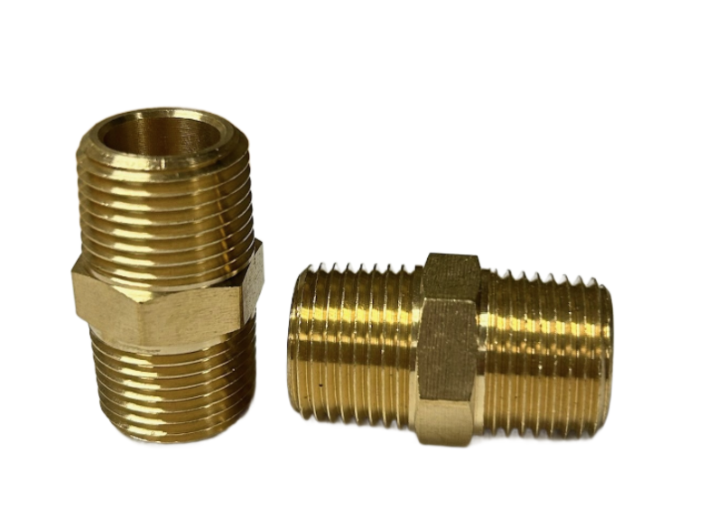 122A Brass Pipe Fitting Hex Nipple — Red Boar Chain & Fastener