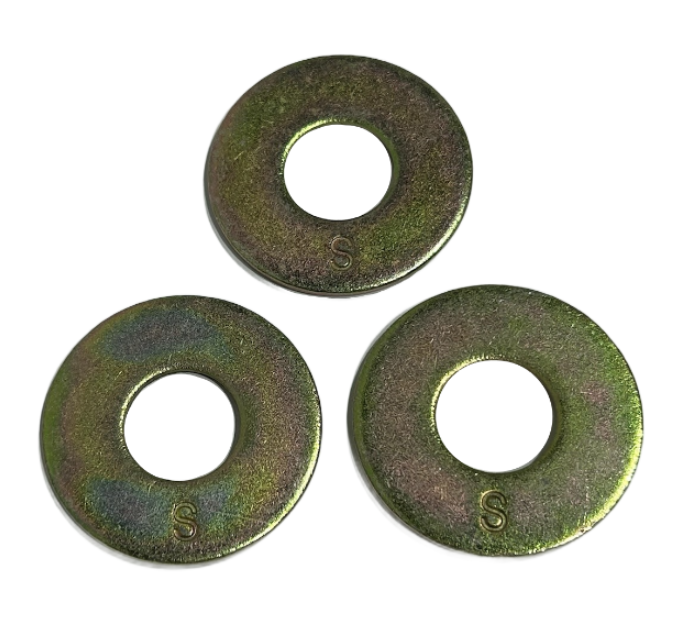 100pc 1/4" Grade 8 USS Flat Washers – Yellow Zinc Plated, Alloy Steel By RED BOAR CHAIN - View #6