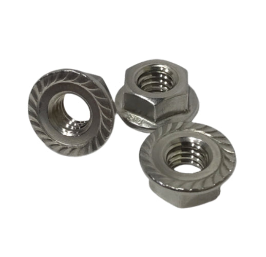 thumbnail image 2 of 304 Stainless Steel Hex Flange Nuts Coarse Thread 20-Pack 1/2-13 Serrated Flange Hex Nuts - 304 Stainless Steel Coarse Thread Compressor Hose 2 of 14
